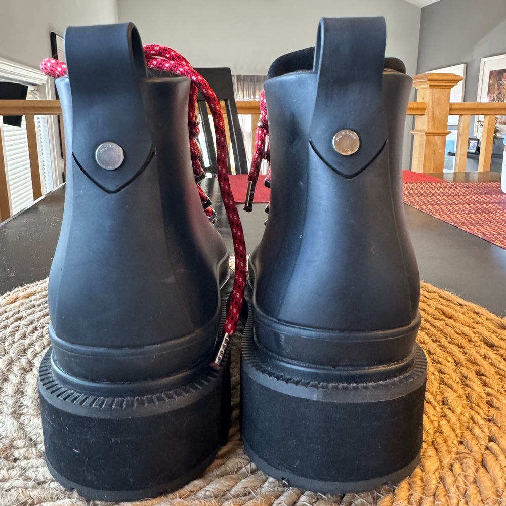 Rag & Bone Black Boots with Red Laces - Picture 4 of 4